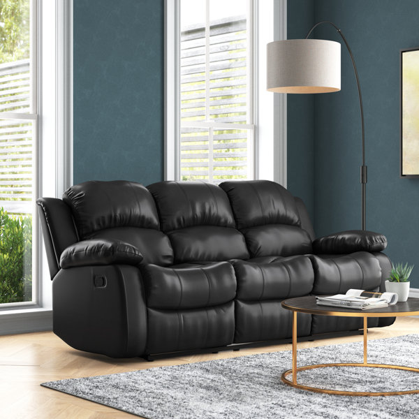 Soft leather reclining sofa discount